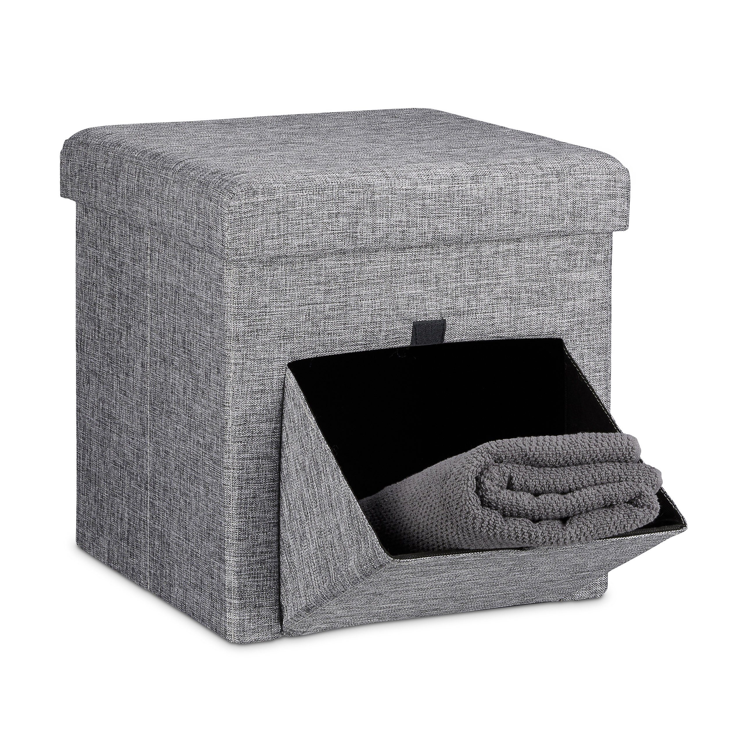 Stauraumhocker Faltbarer Sitzhocker mit Klappe