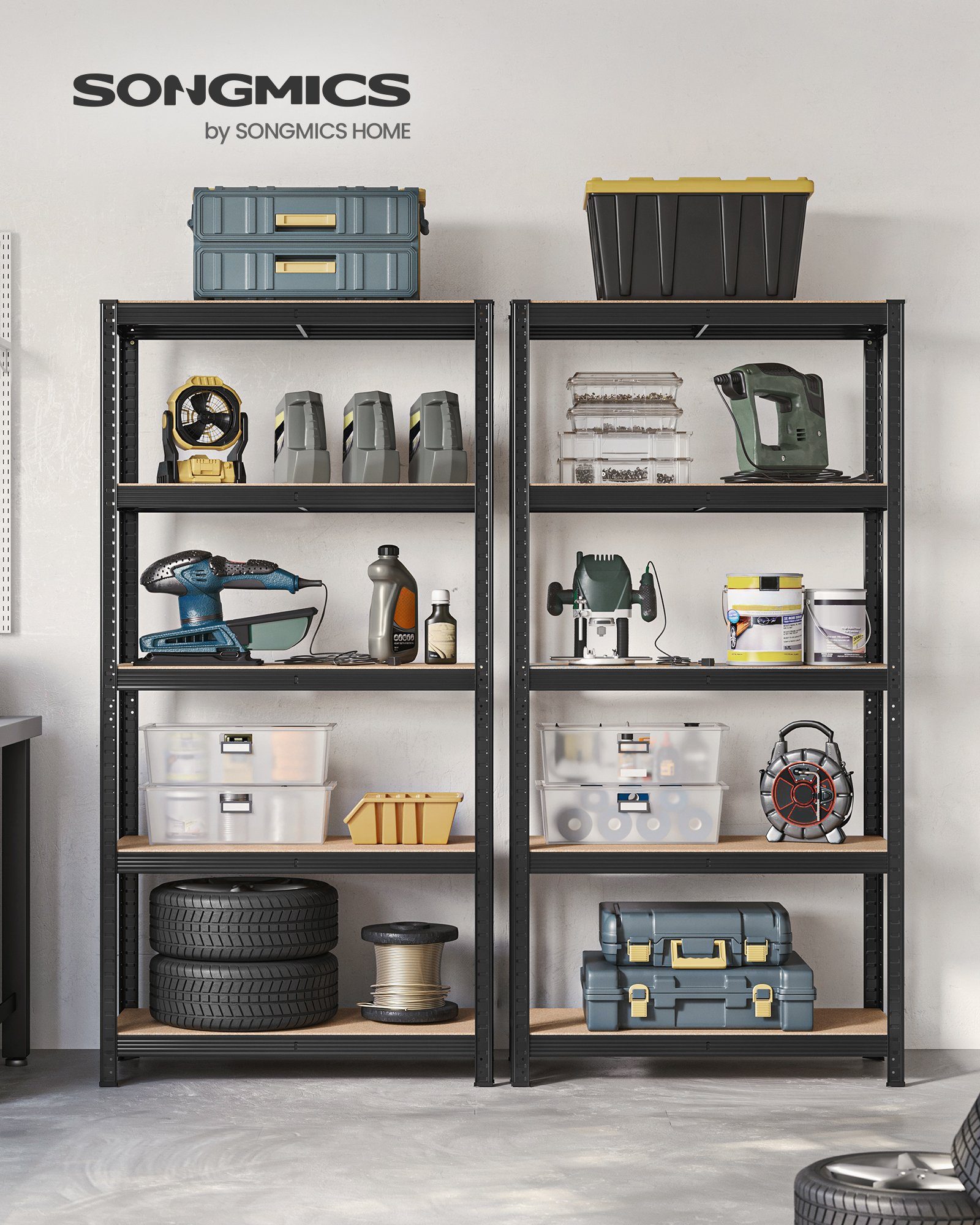 SONGMICS Schwerlastregal Lagerregale, 2-tlg., 180 x 90 x 40 cm, bis 875 kg günstig online kaufen