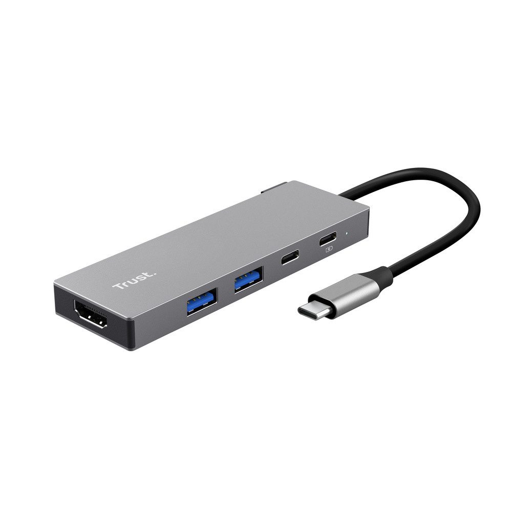 Trust USB-Verteiler Trust Dalyx 5-in-1 USB-Kombi-Hub Grau