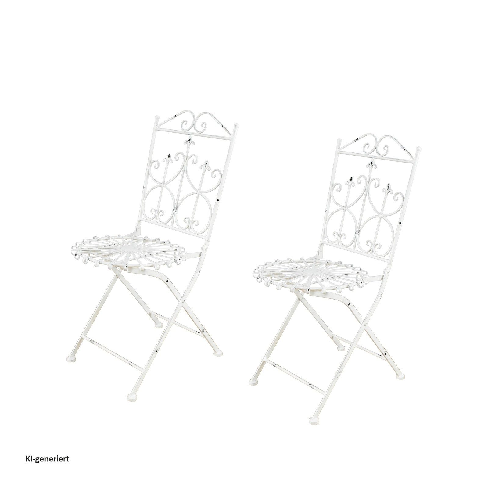 HTI-Living Gartenstuhl Gartenstühle 2er Set Romantic Garden (Set, 2 St), Metallstuhl Klappstuhl – Bild 4 von 4