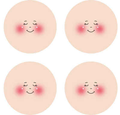 stafil Patchies Gesichter auf Trikotstoff Lisa, Ø 4 cm