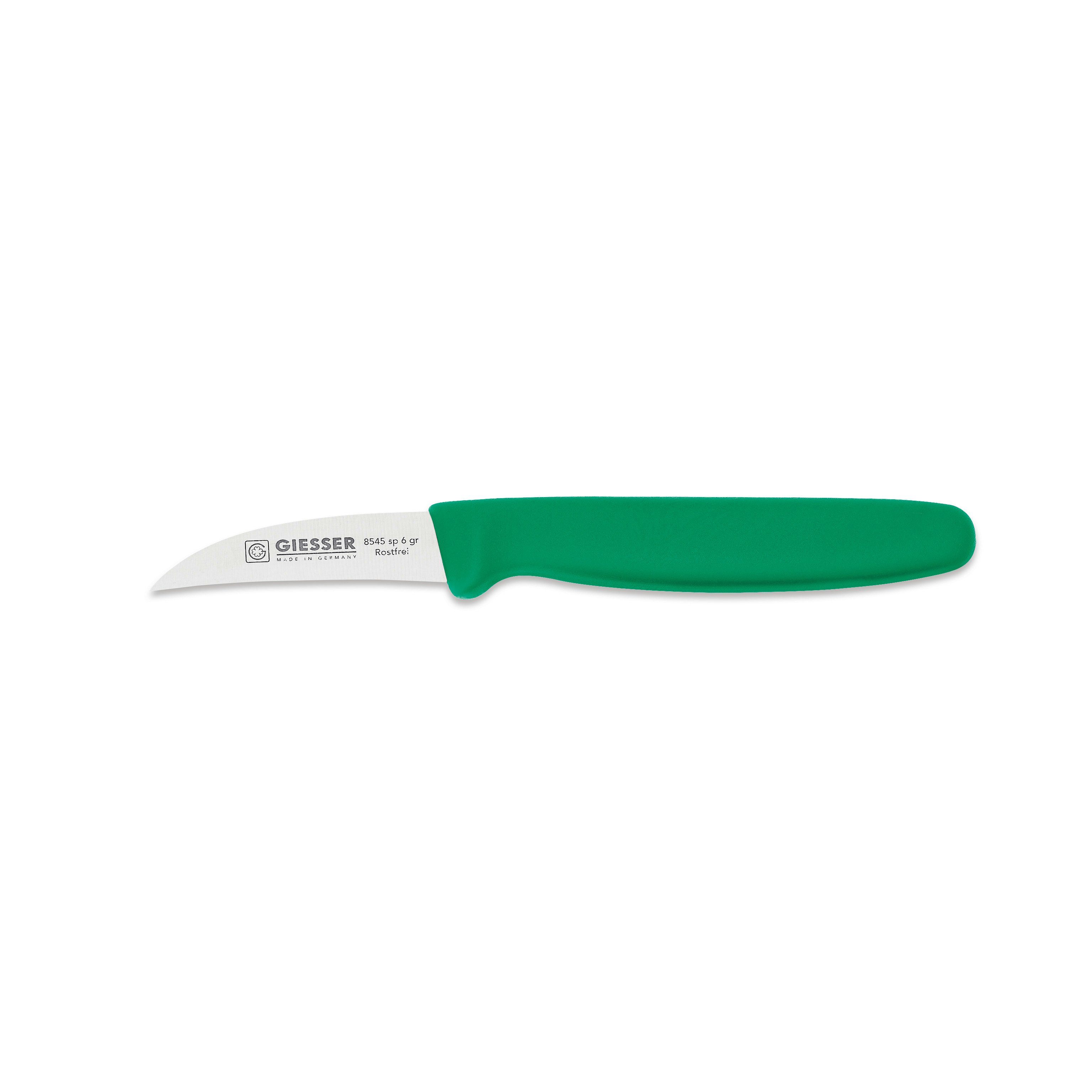 Giesser Messer Schälmesser Gemüsemesser 8545 sp 6, Handabzug, Klinge 6 cm Hohle-Schneide grün