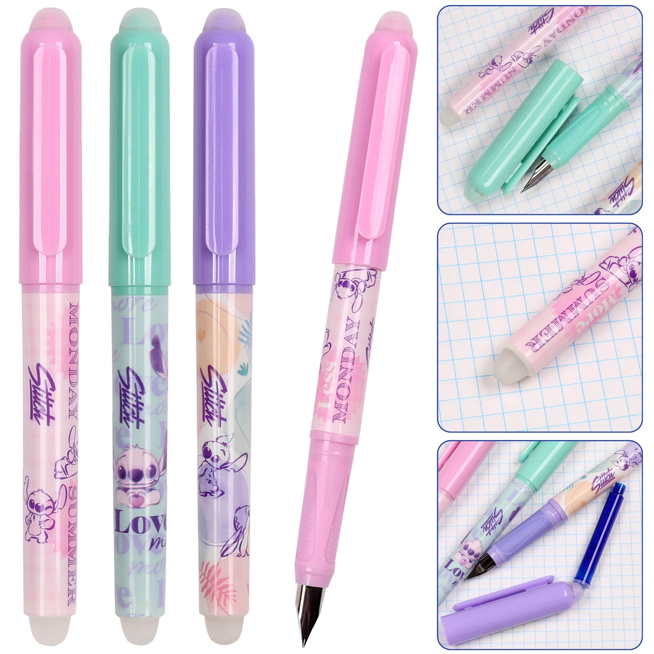 Sarcia.eu Kugelschreiber DISNEY Stitch Radierbarer Stift mit Radiergummi, blaue Tinte