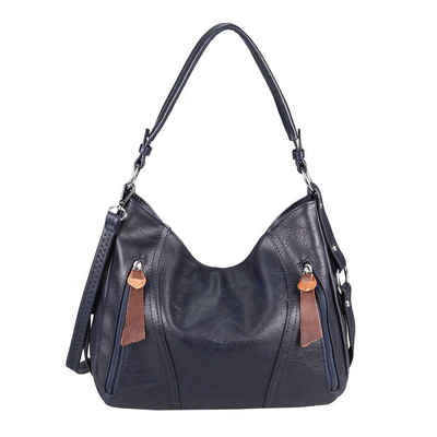 ITALYSHOP24 Schultertasche »Damen Tasche Shopper Hobo-Bag Crossbody CrossOver«, als Handtasche, Umhängetasche, Shopper tragbar