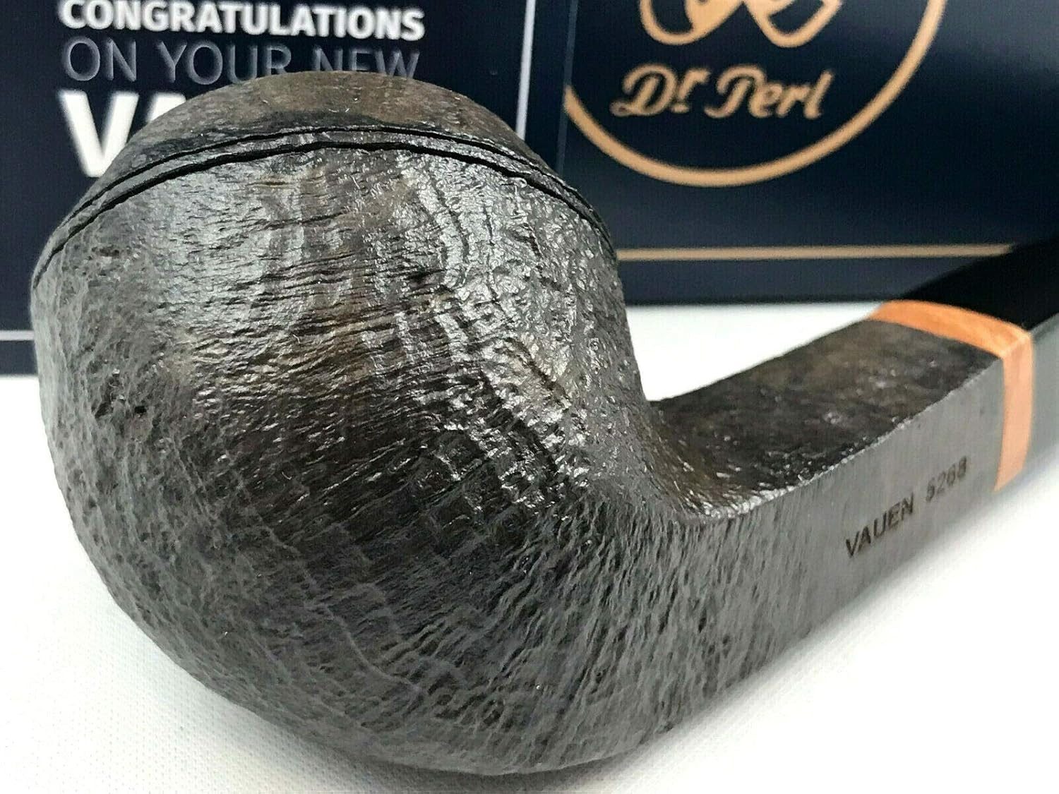 VAUEN Handpfeife Mokka Pfeife 5268 sandgestrahlt - made in Germany - 9mm Filter, aus Bruyèreholz