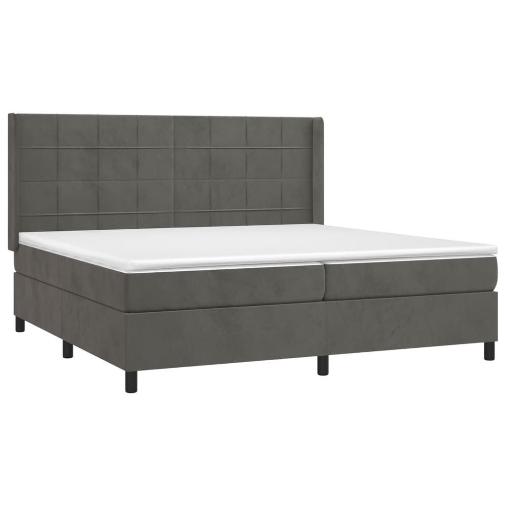 Bett Boxspringbett mit Matratze Dunkelgrau 200x200 cm Samt