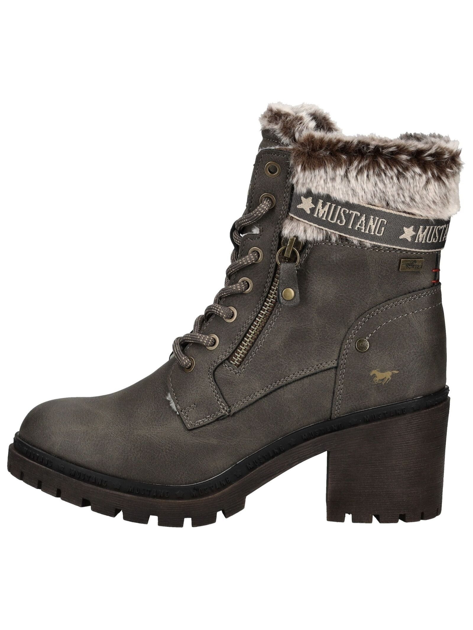 MUSTANG Stiefelette Lederimitat/Textil . High-Heel-Stiefelette