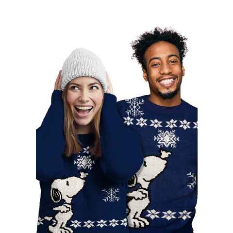 United Labels® Weihnachtspullover Der Peanuts Winterpullover Unisex - Snoopy Blau