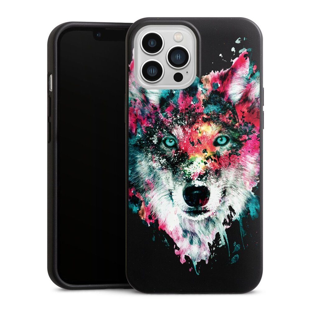 DeinDesign Handyhülle Riza Peker Wolf bunt Wolve ohne Hintergrund, Apple iPhone  13 Pro Max Organic Case Bio Hülle Nachhaltige Handyhülle