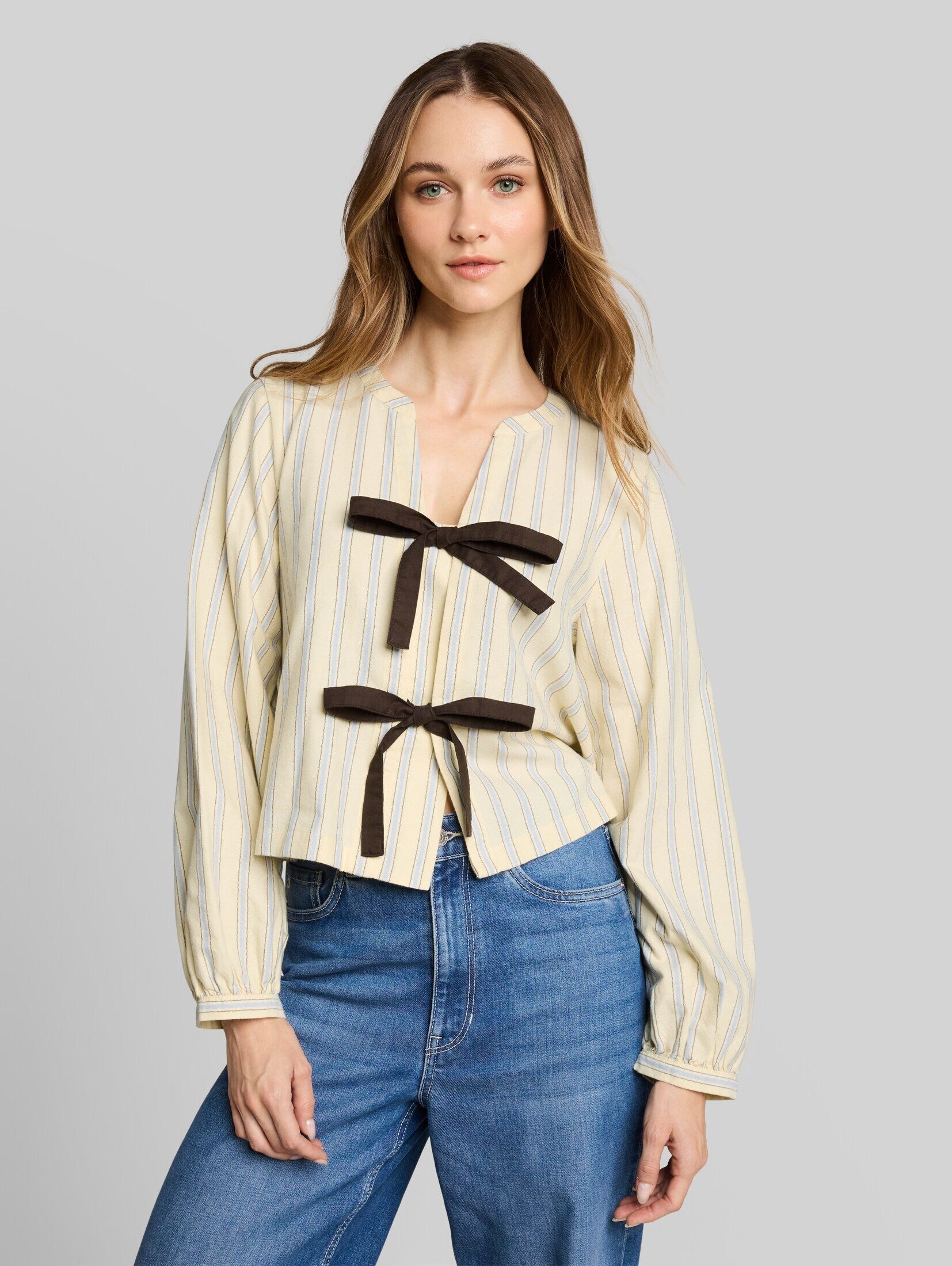 TOM TAILOR Denim Langarmbluse Blusen & Shirts Oxford Bluse mit Schleifen