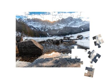 puzzleYOU Puzzle Der Eibsee, im Hintergrund die Zugspitze, 48 Puzzleteile, puzzleYOU-Kollektionen Landschaft