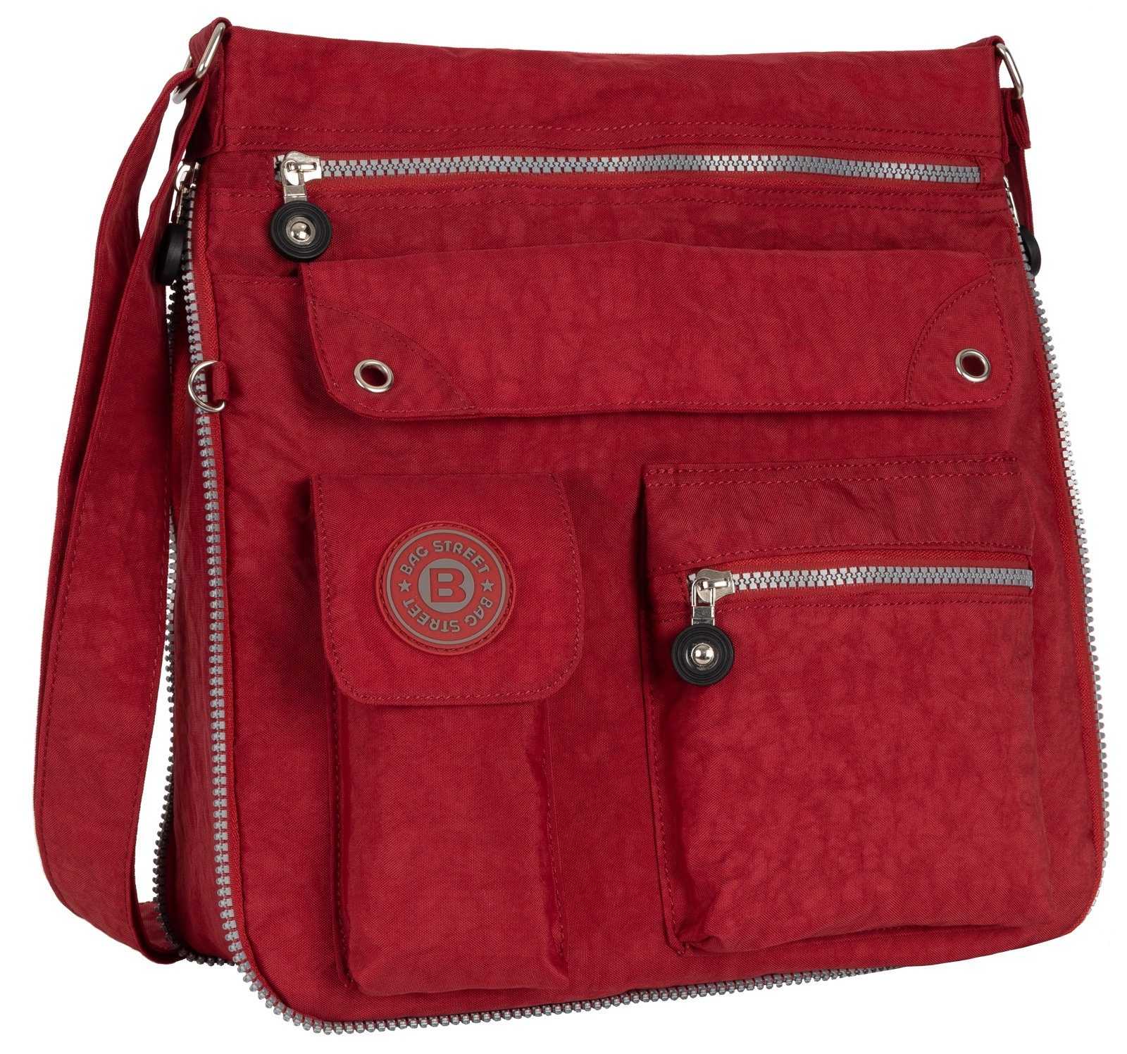 BAG STREET Umhängetasche Damentasche Umhängetasche Handtasche Schultertasche Schwarz Rot, als Schultertasche, Umhängetasche tragbar