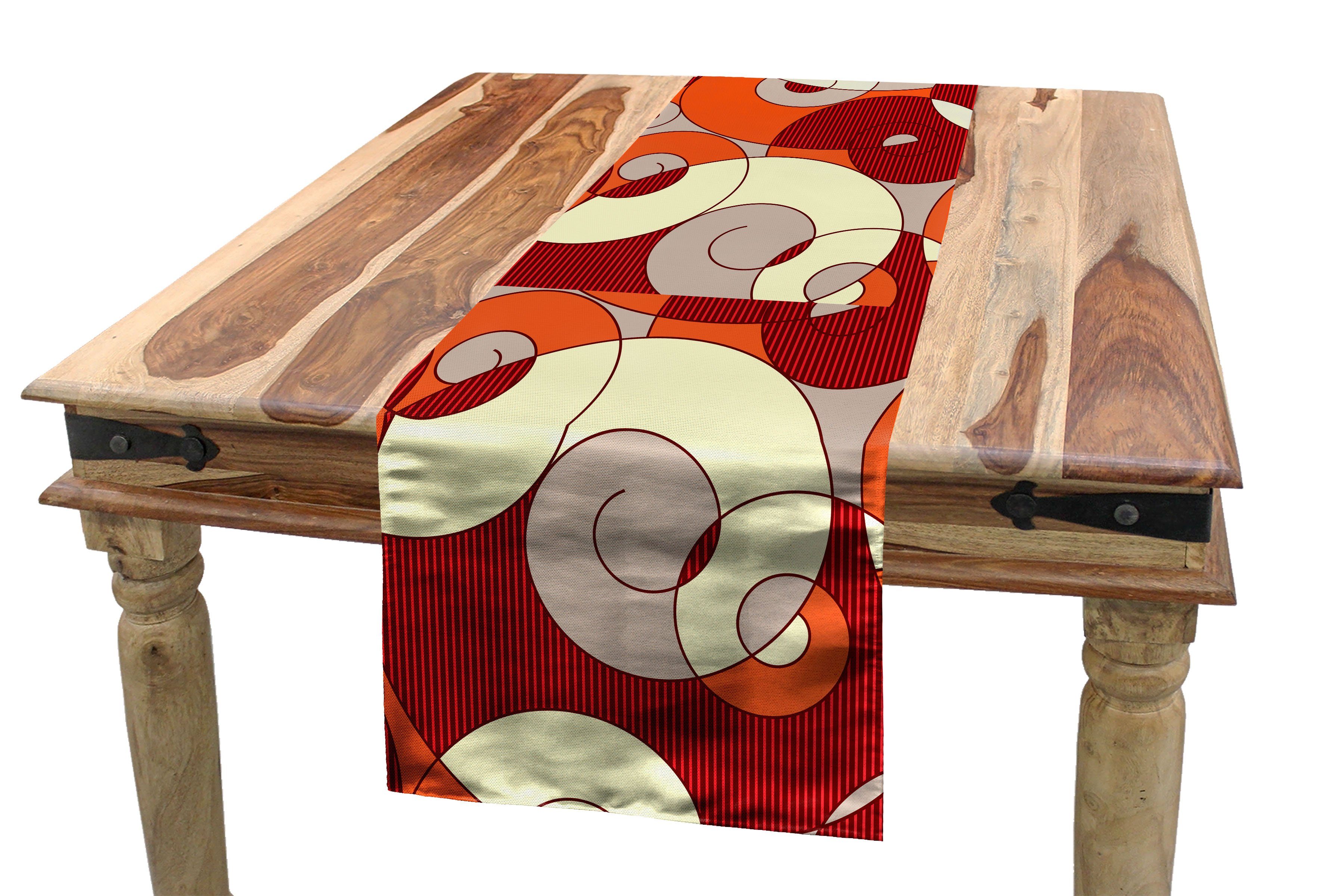 Abakuhaus Tischläufer Esszimmer Küche Rechteckiger Dekorativer Tischläufer, Geometrisch Bunte Spirallinien