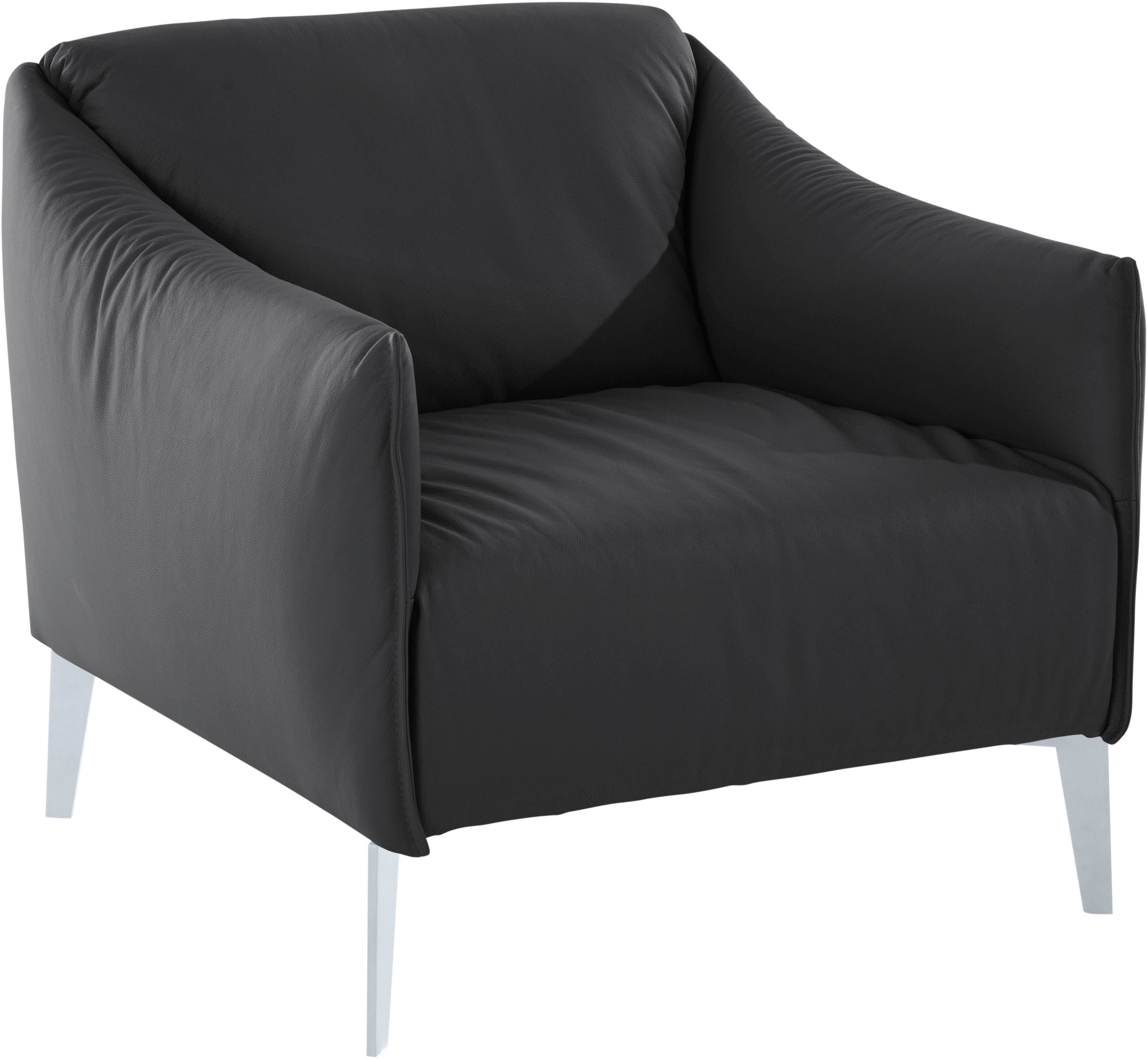 W.SCHILLIG Cocktailsessel sally, mit Metall-Winkelfüßen in Silber matt