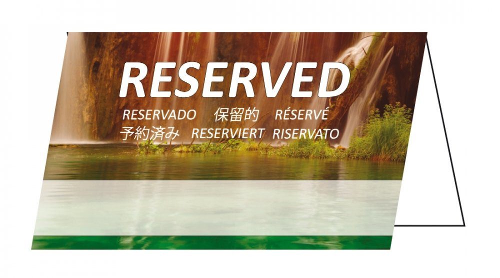 LYSCO Visitenkarten Tischkarten Reservierung Urlaub Erholung, mehrsprachig-faltbar, Tischaufsteller Reserviert Party Tischdekoration Planung Platzkarten