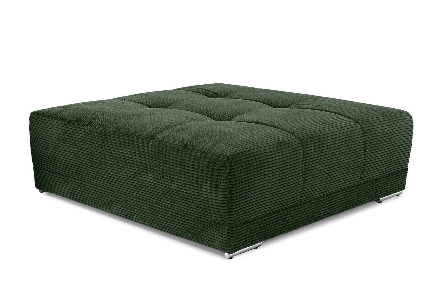 luma-home Polsterhocker 15176 (XXL-Hocker 120x120 cm mit Federkernpolsterung, passend zum Big Sofa), Cordstoff Grün