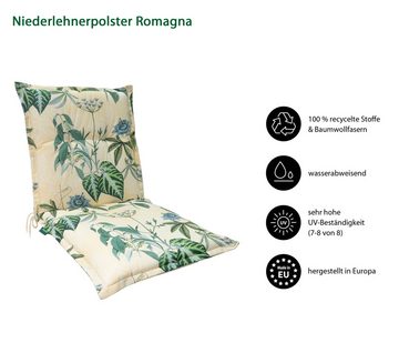 Dehner Polsterauflage Romagna, Baumwolle/Polyester, ca. 50 x 52 x 50 cm, bunt, Stuhlkissen wasserabweisend, Polster für Gartenstühle