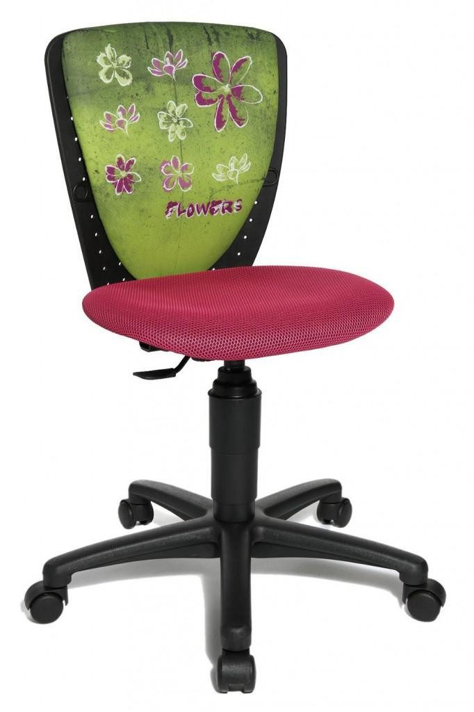 TOPSTAR Drehstuhl Kinderstuhl High S`Cool Schwarz-Rosa / Flowers von Top Star