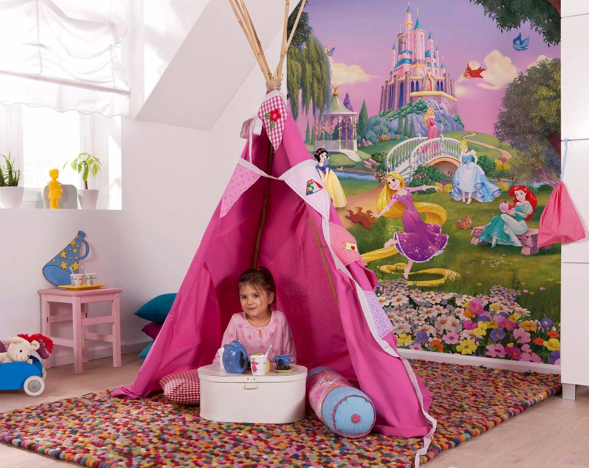 Komar Fototapete Disney Princess Sunset - Größe 184 x 254 cm, glatt, bedruckt, Kinderzimmer