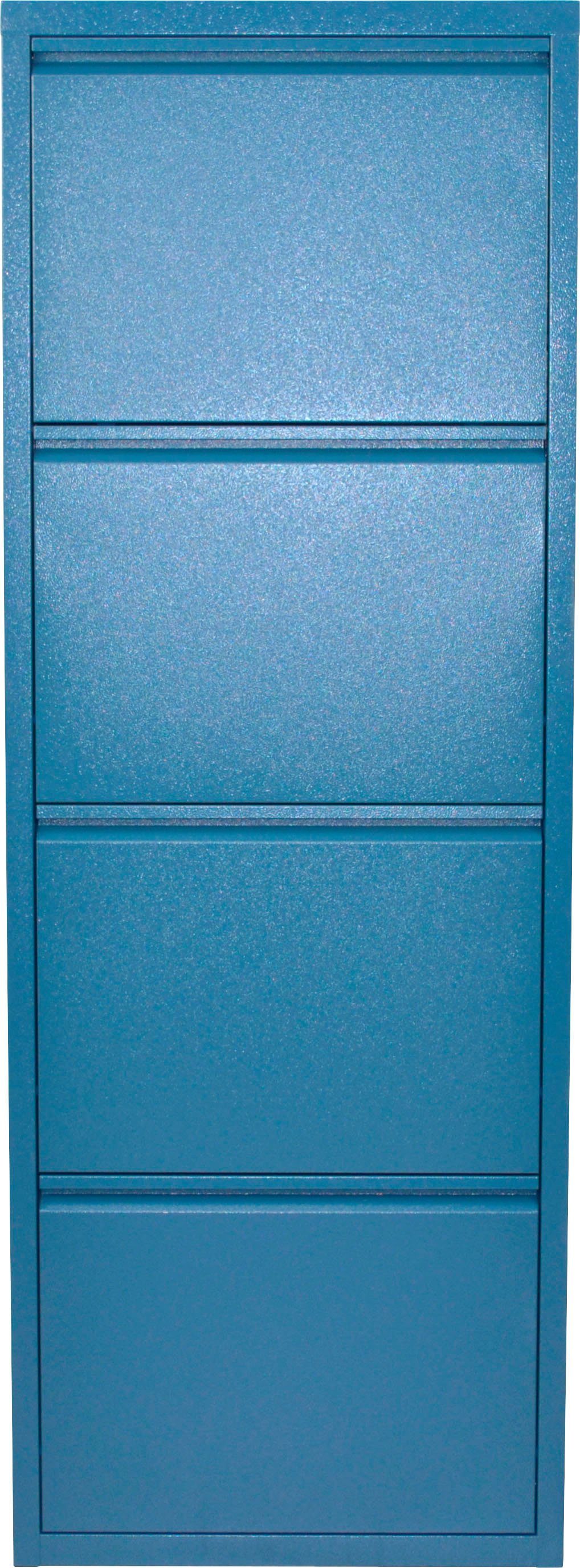 INOSIGN Schuhschrank Melika aus blau | 4 cm 139,5 Höhe Metall, Schuhklappen, blau