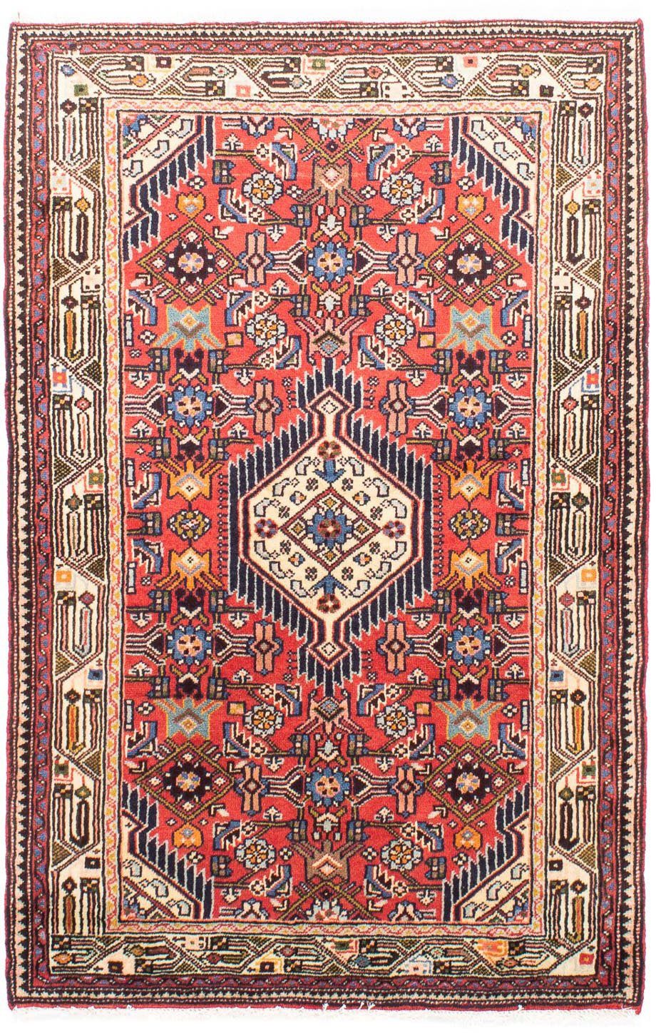 Orientteppich Perser - Nomadic rechteckig, Einzelstück Handgeknüpft, morgenland, 148 cm Wohnzimmer, 10 mm, Höhe: mit Zertifikat 100 rot, x - 