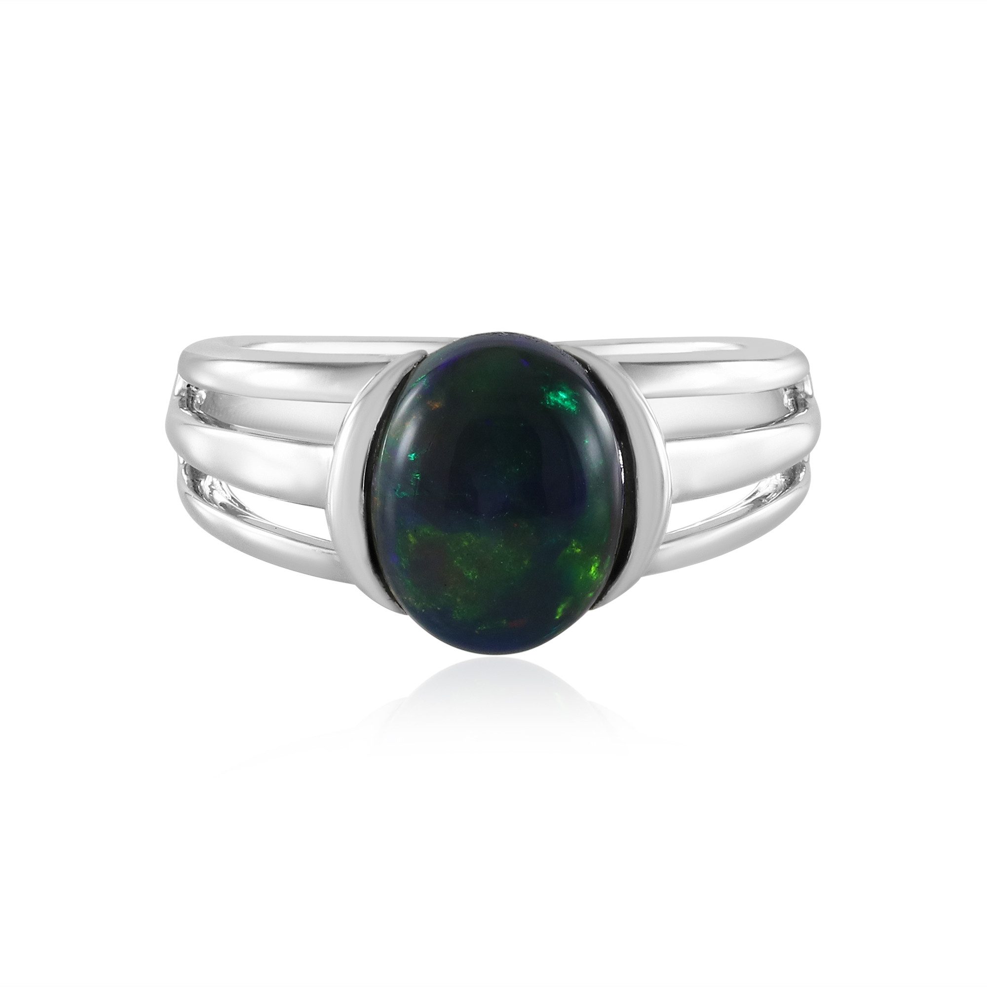 Cavill Solitärring Ring 1,398 ct Opal, 925 Sterling Silber platinbeschichtet Damen (1-tlg)