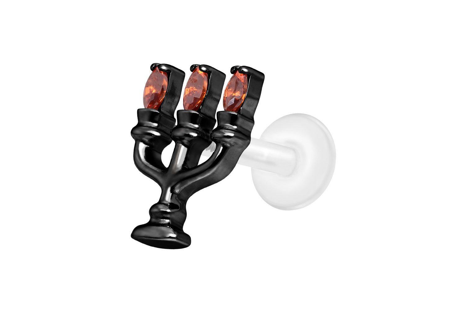 PIERCINGLINE Piercing-Set PTFE Labret mit Innengewinde + Titan-Aufsatz KERZENLEUCHTER (Labrets, 1-tlg)