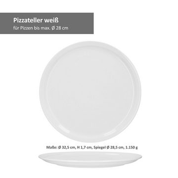 van Well Pizzateller 2er Set Pizzateller weiß 32,5 cm