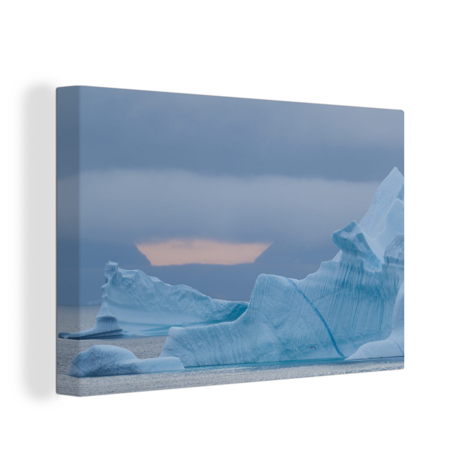 OneMillionCanvasses® Leinwandbild Eisberg Nordpol, (1 St), Wandbild Leinwandbilder, Aufhängefertig, Wanddeko, 30x20 cm