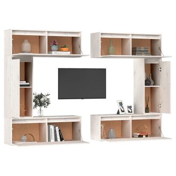 vidaXL TV-Schrank TV-Schränke 6 Stk. Weiß Massivholz Kiefer (6-St)