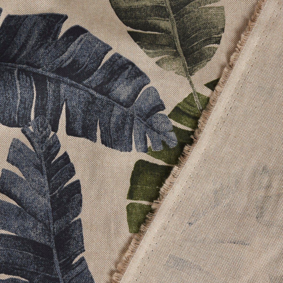 Tischläufer LEBEN. SCHÖNER natur handmade Tischläufer SCHÖNER blau, LEBEN. Blätter Bananenblatt grün
