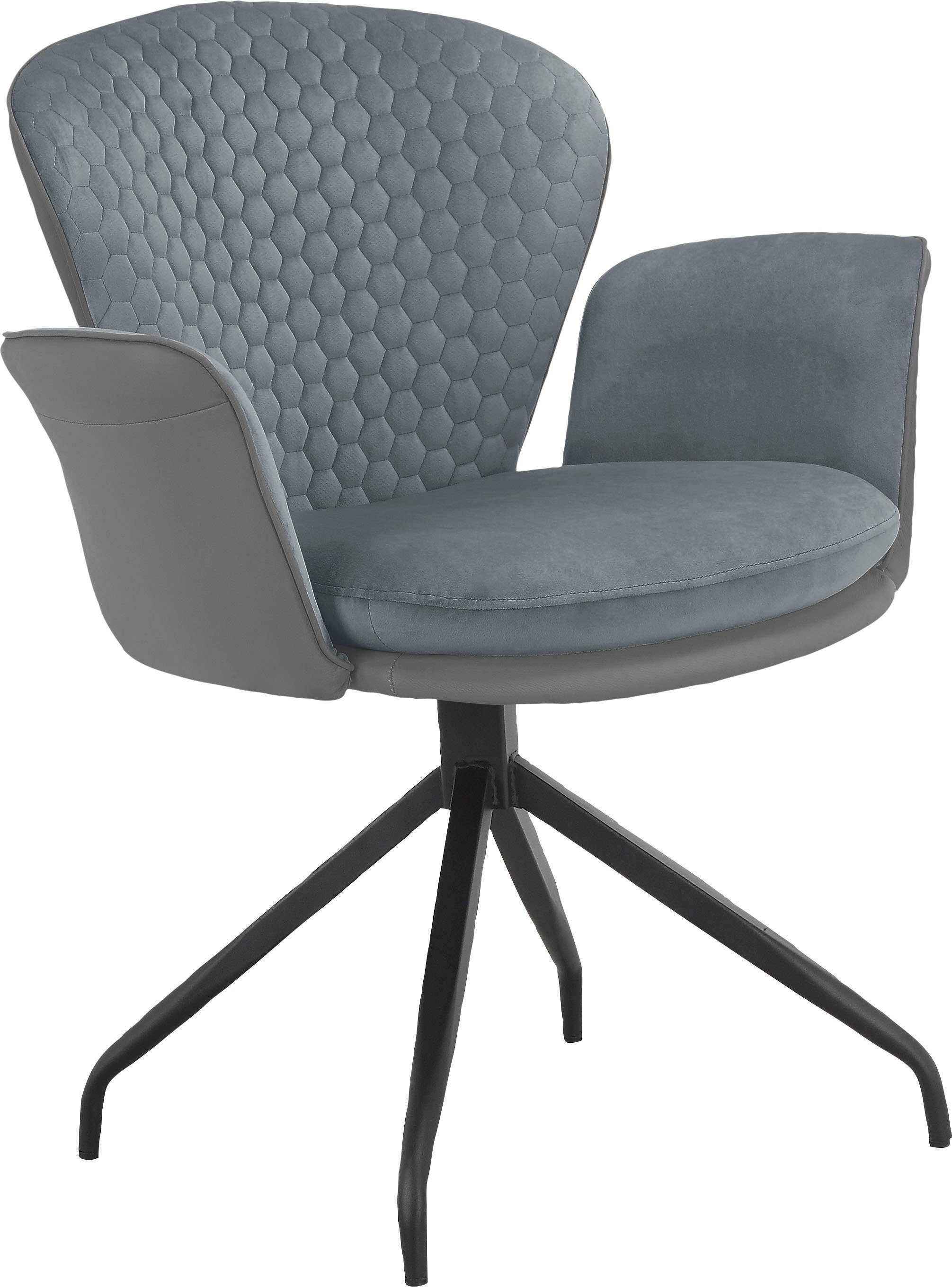 OTTO home Esszimmerstuhl Leonidas (2 St), Sitz und Rücken gepolstert, Sitzfläche in Velourstoff, Sitzhöhe 47 cm