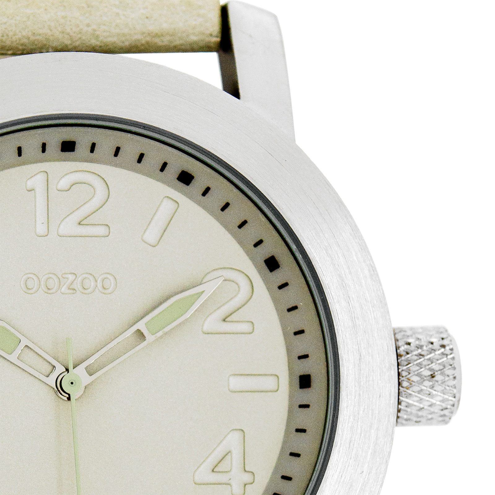 OOZOO Quarzuhr Oozoo Damen Armbanduhr blau Analog, (Analoguhr), Damenuhr rund, groß (ca. 44mm) Lederarmband, Fashion-Style