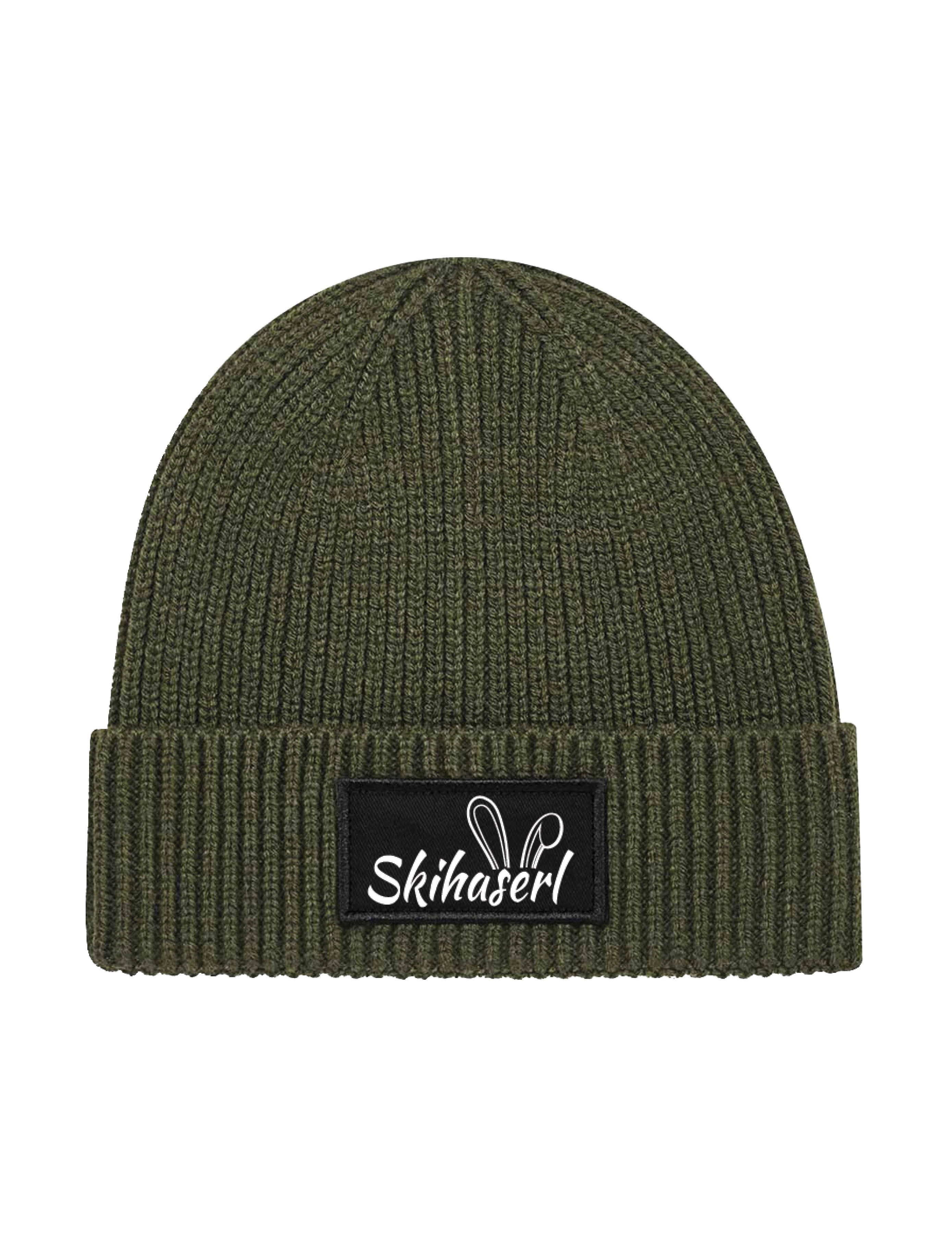 Youth Designz Beanie Damen Strick Beanie Mütze mit Skihaserl Aufdruck Geschenk Statement mit lustigen Print für Frauen