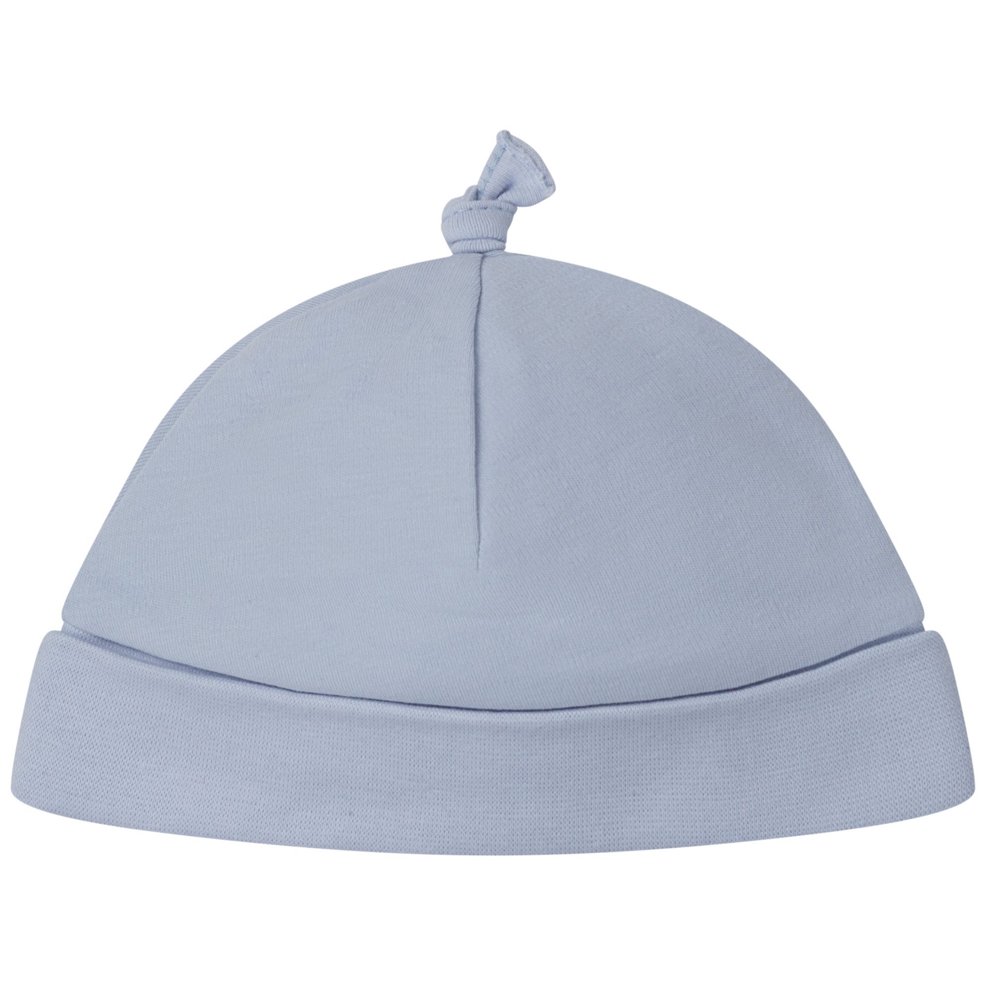 Boss Kidswear Erstlingsmütze Boss Kidswear Designer Baby Mütze mit Knoten und Logo hellblau