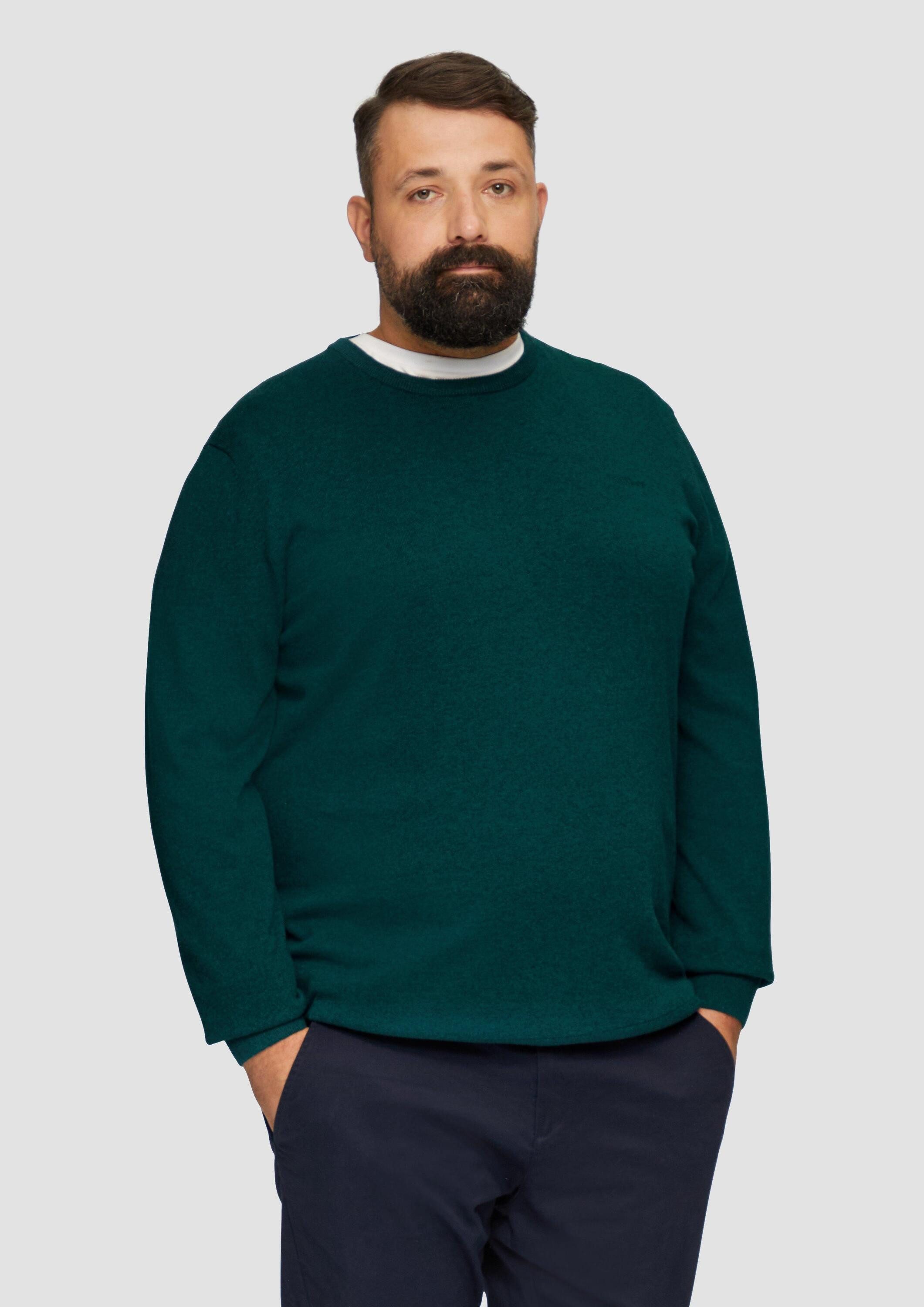 s.Oliver Longpullover Strickpullover Baumwollpullover mit Logo-Stickerei günstig online kaufen