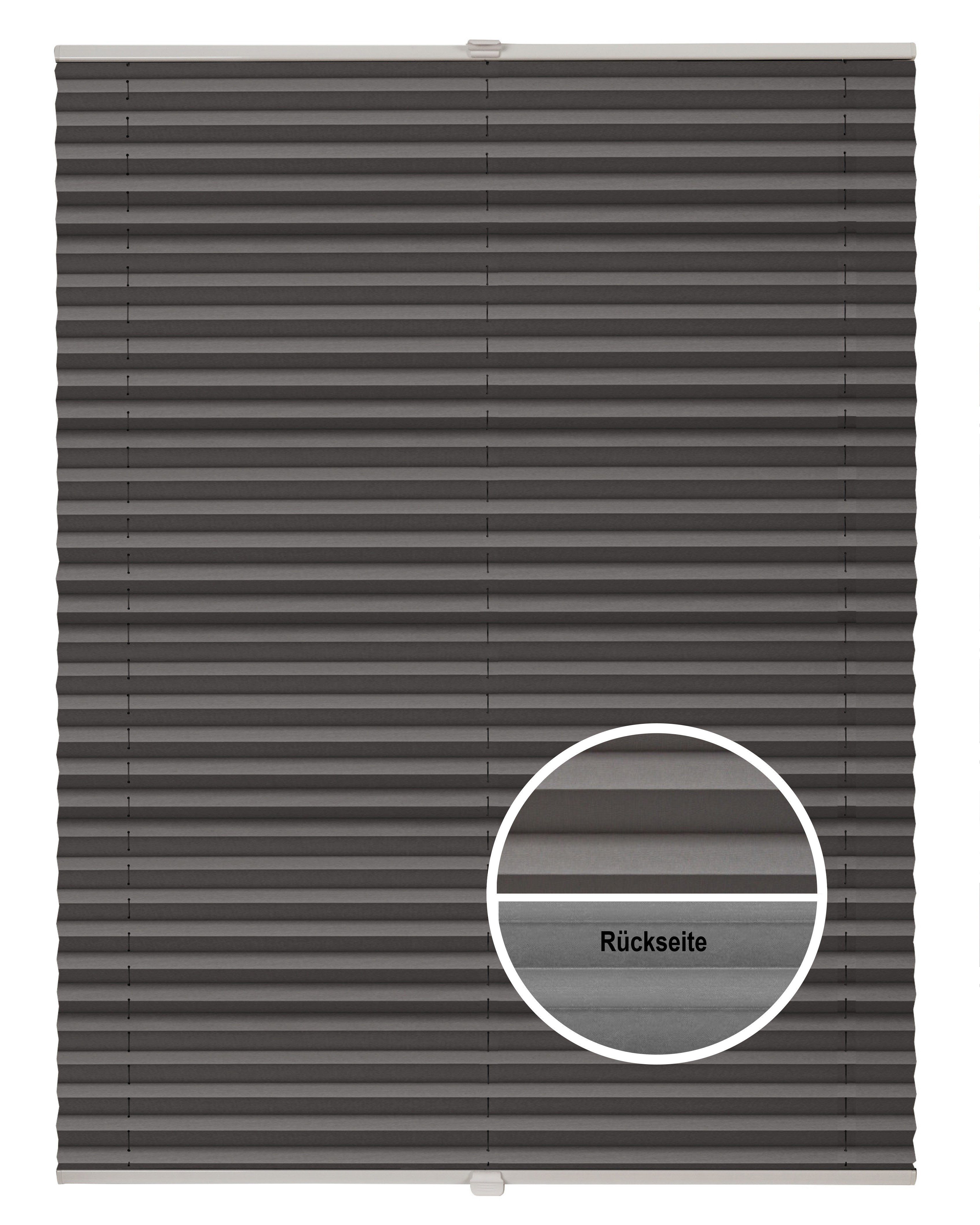 Plissee Basic Thermo, ondeco, ohne Bohren, verspannt, Klemmträger mit Feststellschraube