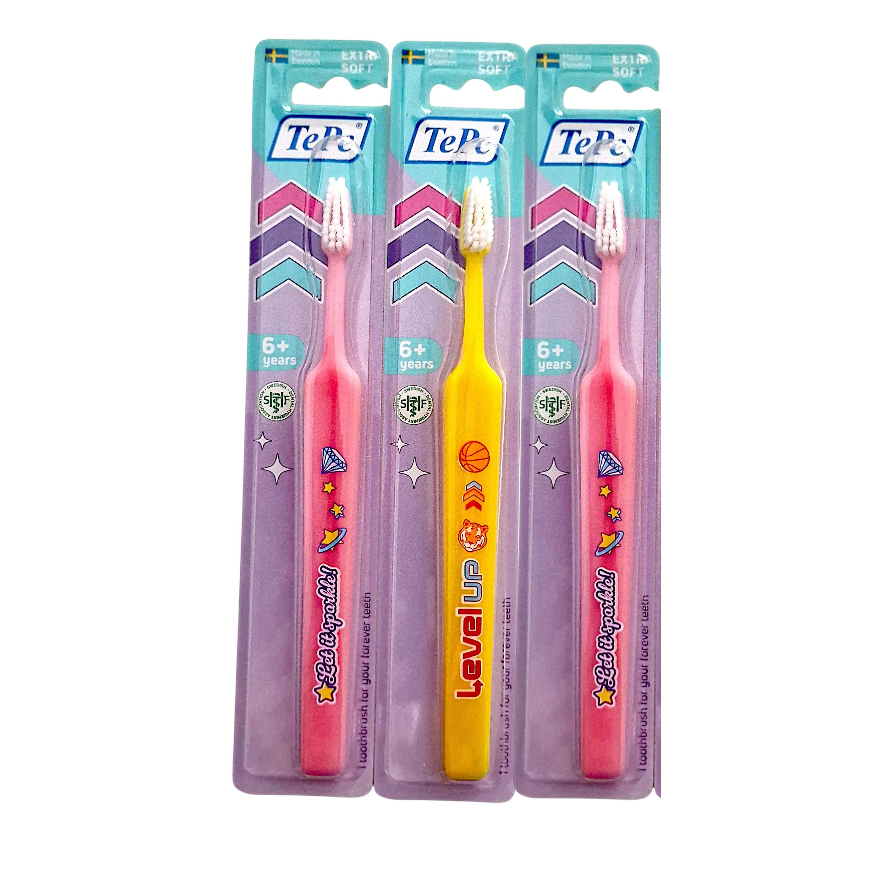 TePe Zahnbürste 3x TePe Select Kids Zahnbürste 5-8 Jahre Mädchenfarben