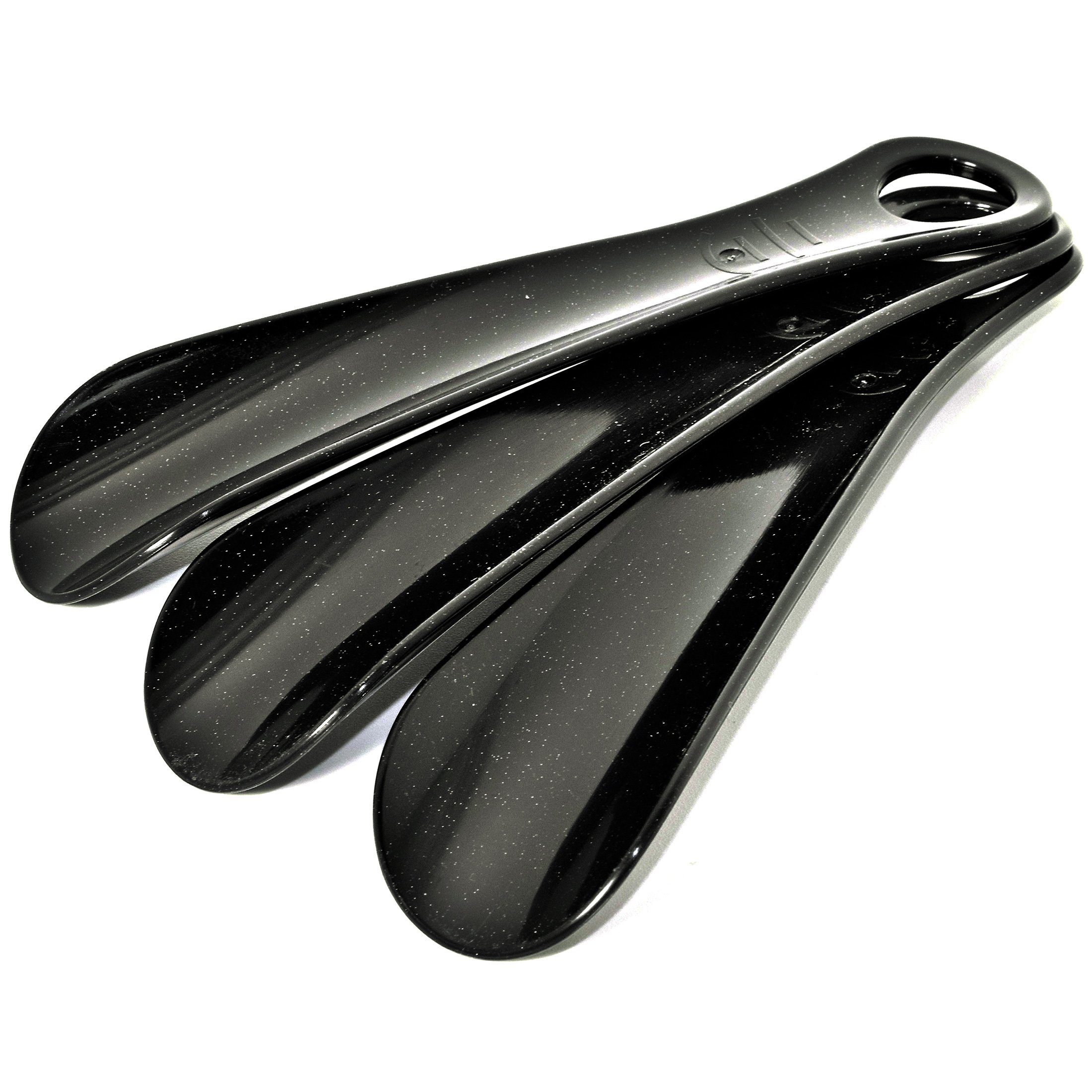 Schuhlöffel 3x Schwarz - Schuhlöffel Schuhanzieher aus Kunstst