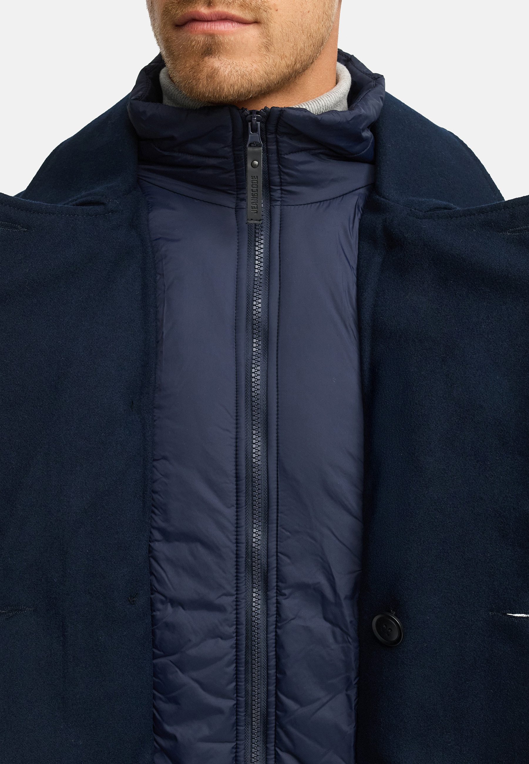 INDICODE Wollmantel Herren INLunil Winter Mantel Herrenmantel Herren Mantel mit Stepp-Optik, Winterjacke,Übergangsjacke – Bild 4 von 5
