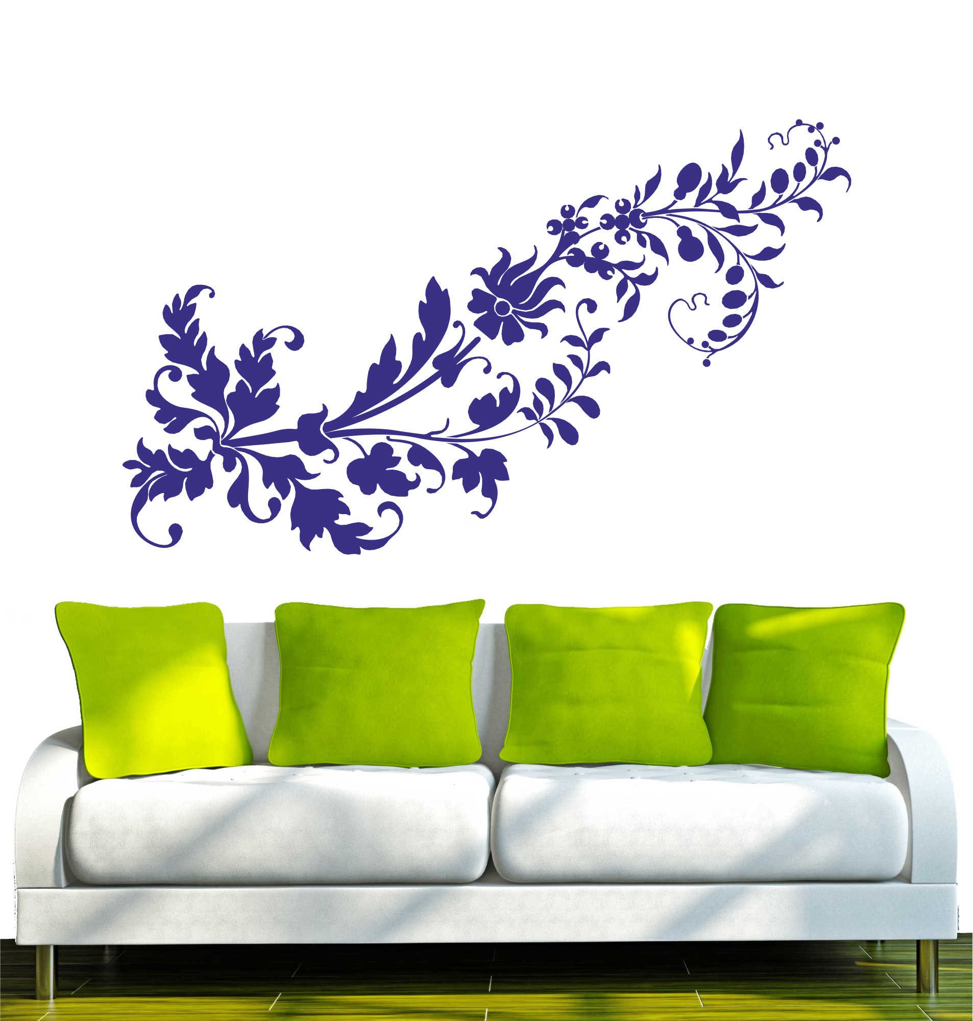 INDIGOS UG Wandtattoo Wandtattoo - Wandaufkleber - w299 Blume Ranke Pflanze