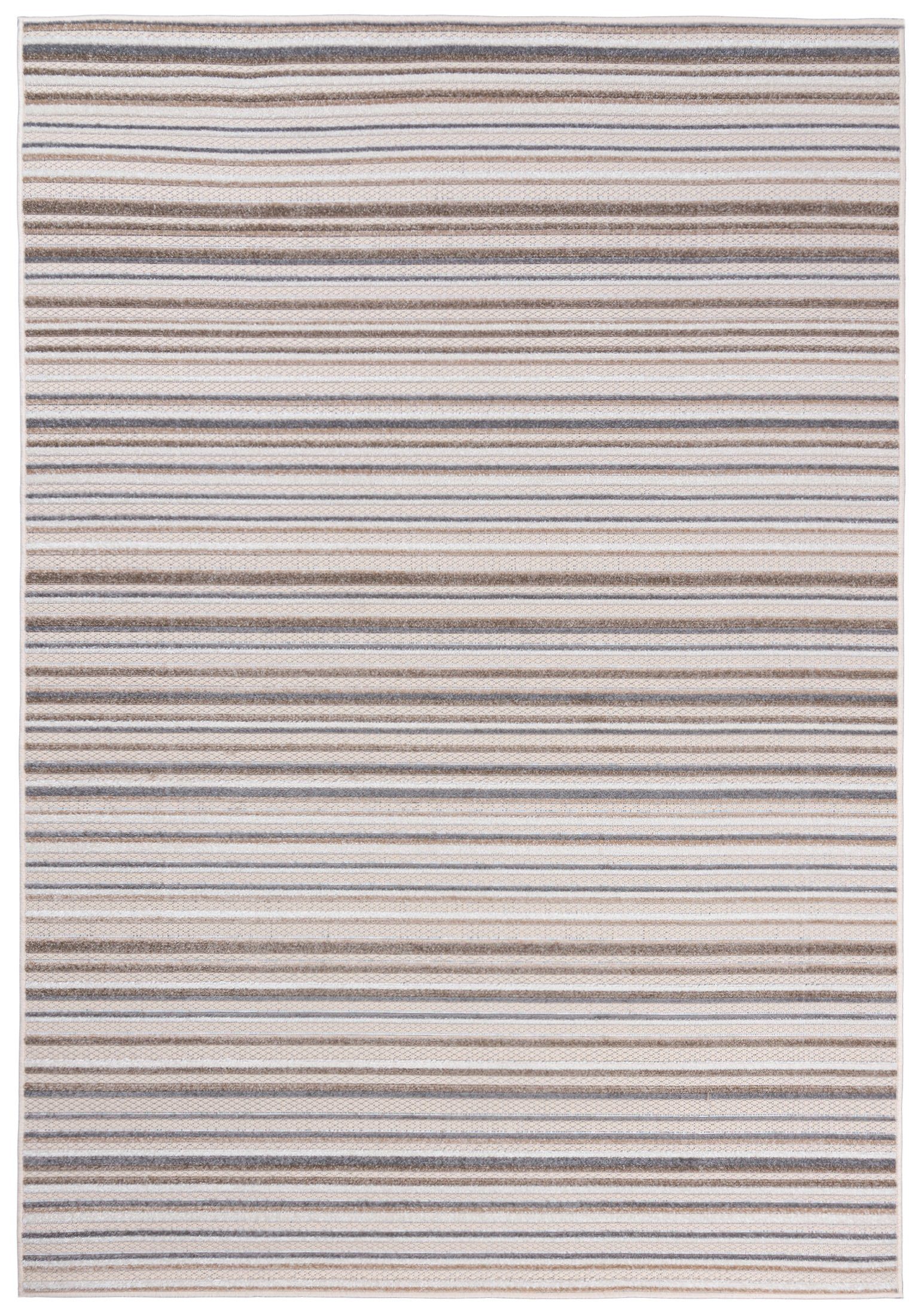 Designteppich In- & Outdoor Teppich Wetterfest & UV-beständig Balkon - Beige, Mazovia, 80 x 150 cm, Höhe 6 mm, Kurzflor - niedrige Florhöhe, Weich, Pflegeleicht, Flachgewebe