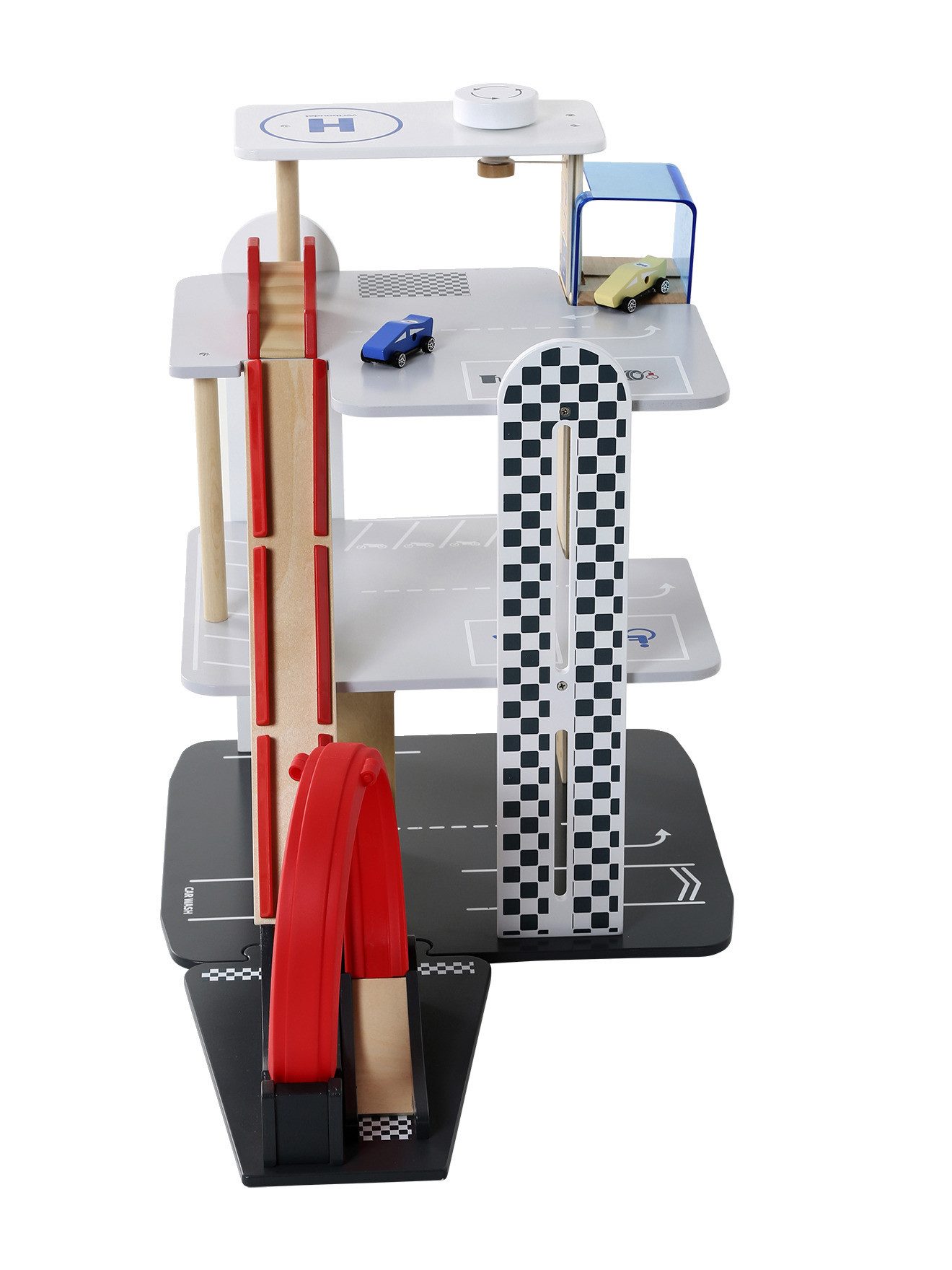 vertbaudet Spielzeug-Auto Holzspielzeug-Garage mit Looping, 3 Etagen, Holz FSC®