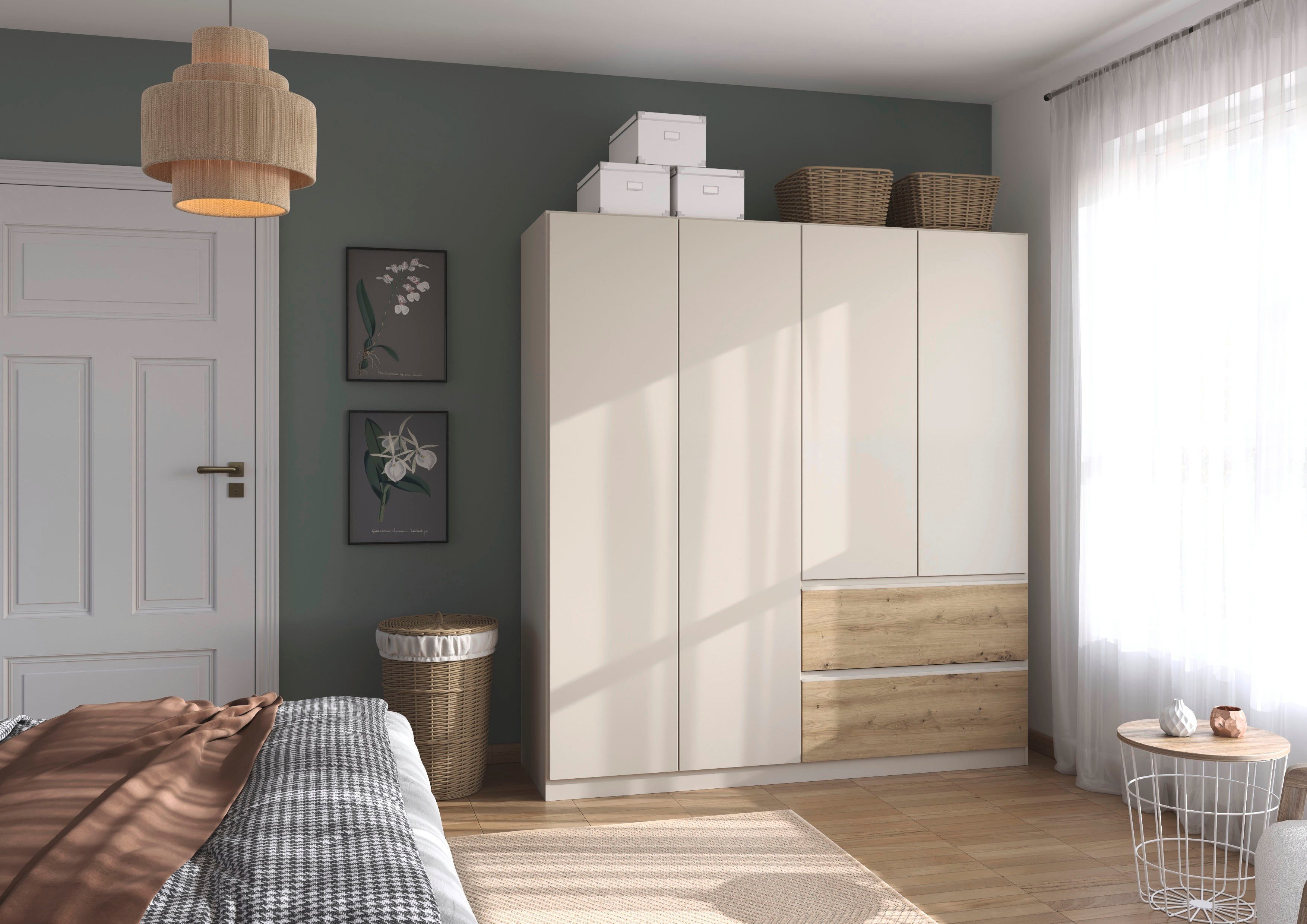 rauch Drehtürenschrank Kleiderschrank Schrank Garderobe COSTA in den Breiten 91/136/181 cm (in 3 Ausstattungen BASIC/CLASSIC/PREMIUM) viel Platz, grifflose Front und Push-to-Open Funktion MADE IN GERMANY