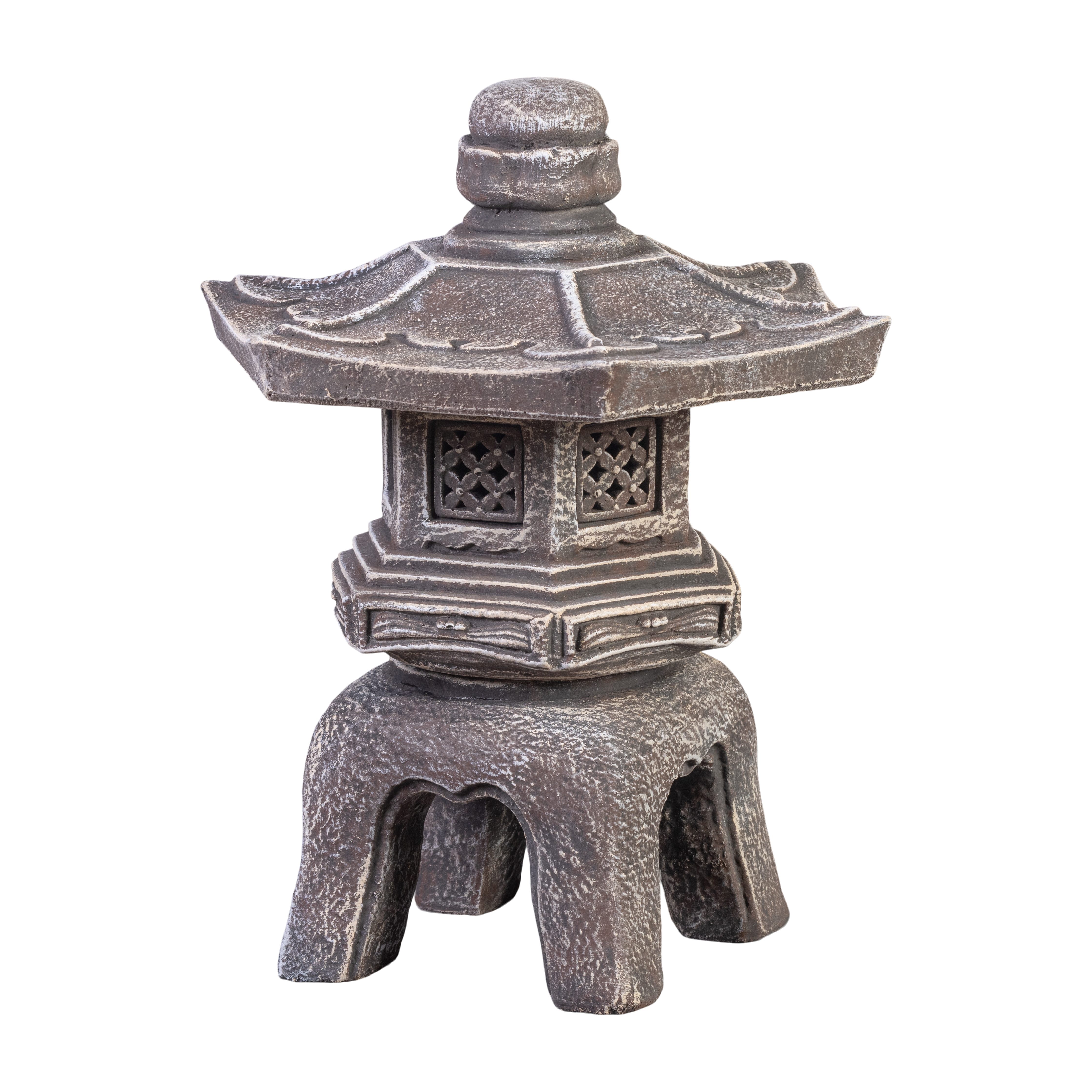 gartendekoparadies.de Gartenfigur Japanische Oki-Gata Steinlaterne, H. 38 cm, 11 kg, Frostsicher