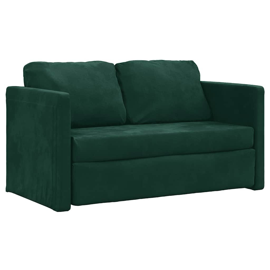 vidaXL Sofa Bodensofa mit Schlaffunktion Dunkelgrün 122x204x55 cm Samt, 1 T günstig online kaufen