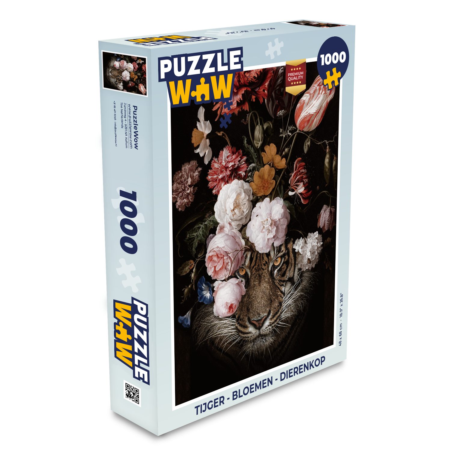 Puzzle Tiger - Blumen - Tierkopf