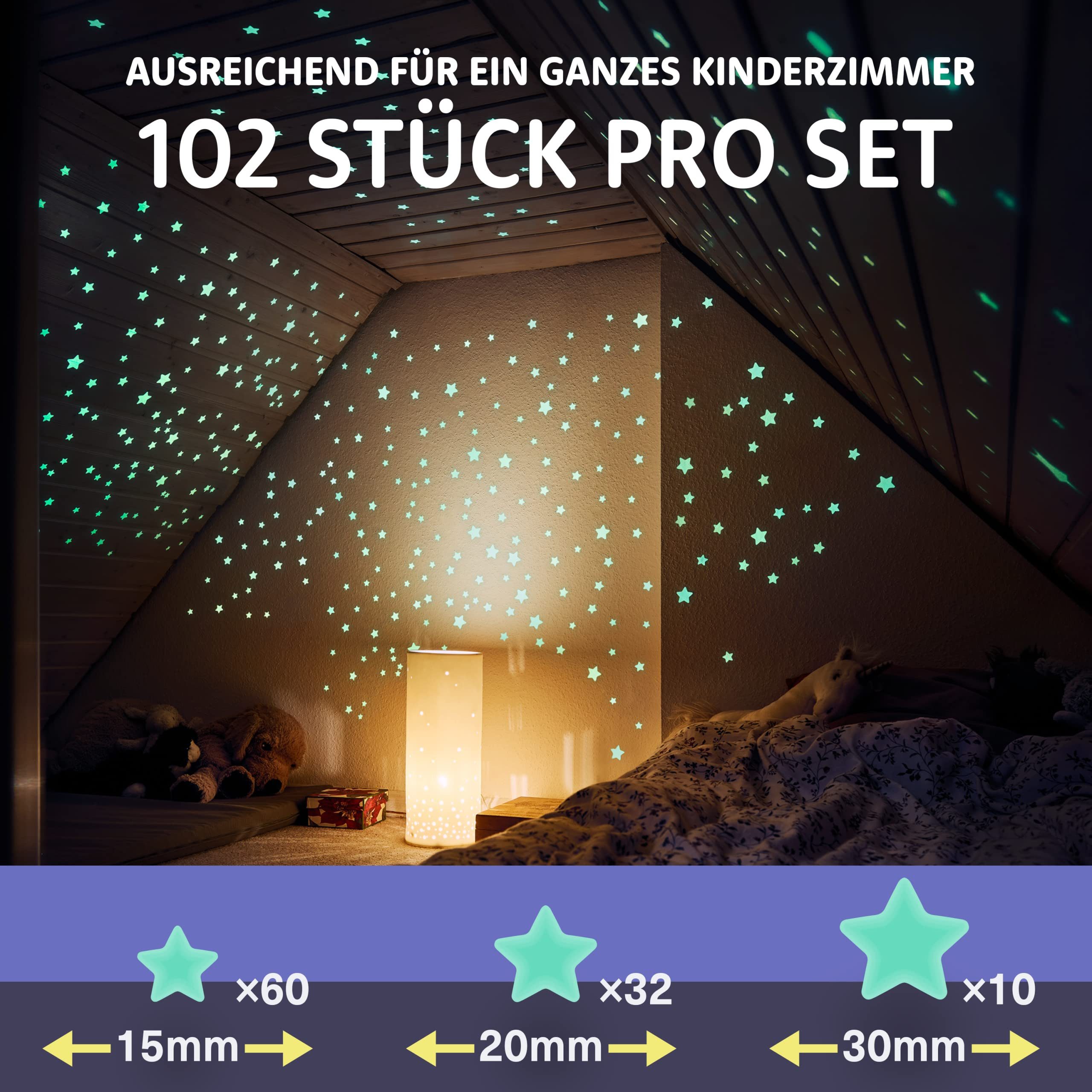 lilimaus Wandsticker Leuchtsterne für Kinderzimmer - Selbstklebende Wandtat günstig online kaufen