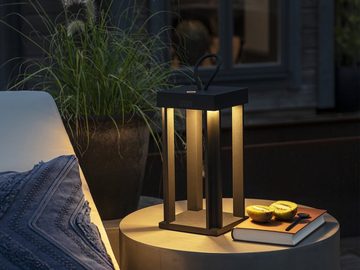 meineWunschleuchte LED Außen-Tischleuchte, LED fest integriert, warmweiß, 2er Set Bodenleuchten Innen & Außen kabel-los ohne Strom, Höhe 42cm