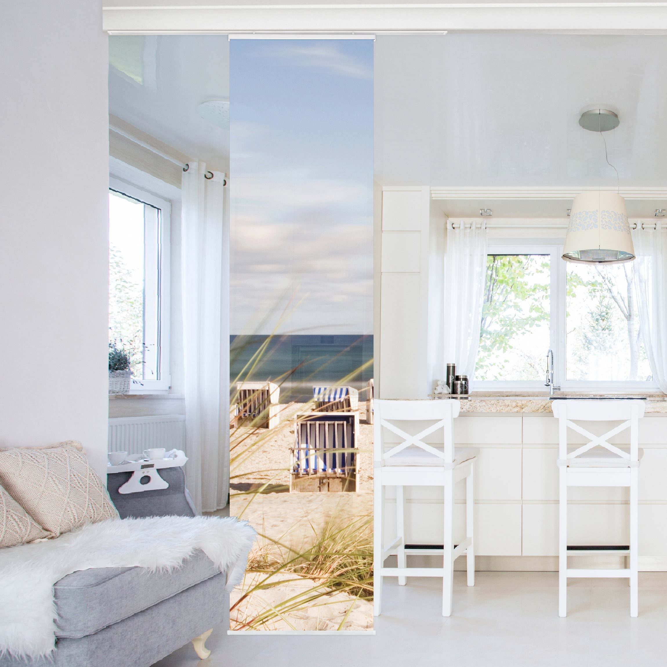 Bilderdepot24 Schiebegardine modern Flächenvorhang blickdicht Ostsee günstig online kaufen